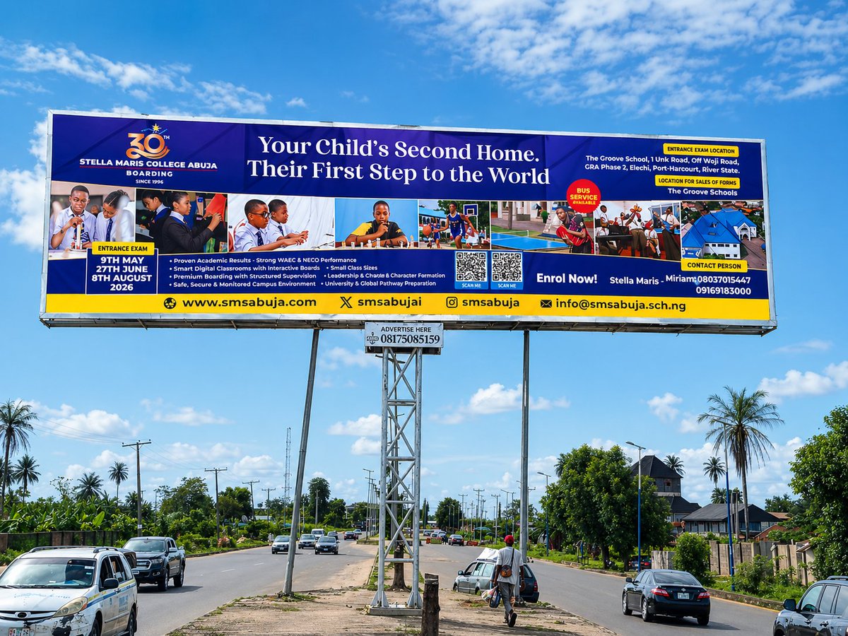Datoofthecreeks's tweet image. Delivered for Stella Maris College Abuja —
45ft x 12ft solar-powered billboard, Obiri-Ikwerre.
OOH that works 24/7.
Visibility that converts.
📞 08175085159
#OOH #PortHarcourt #Billboards #NigerDelta #ChatGPT