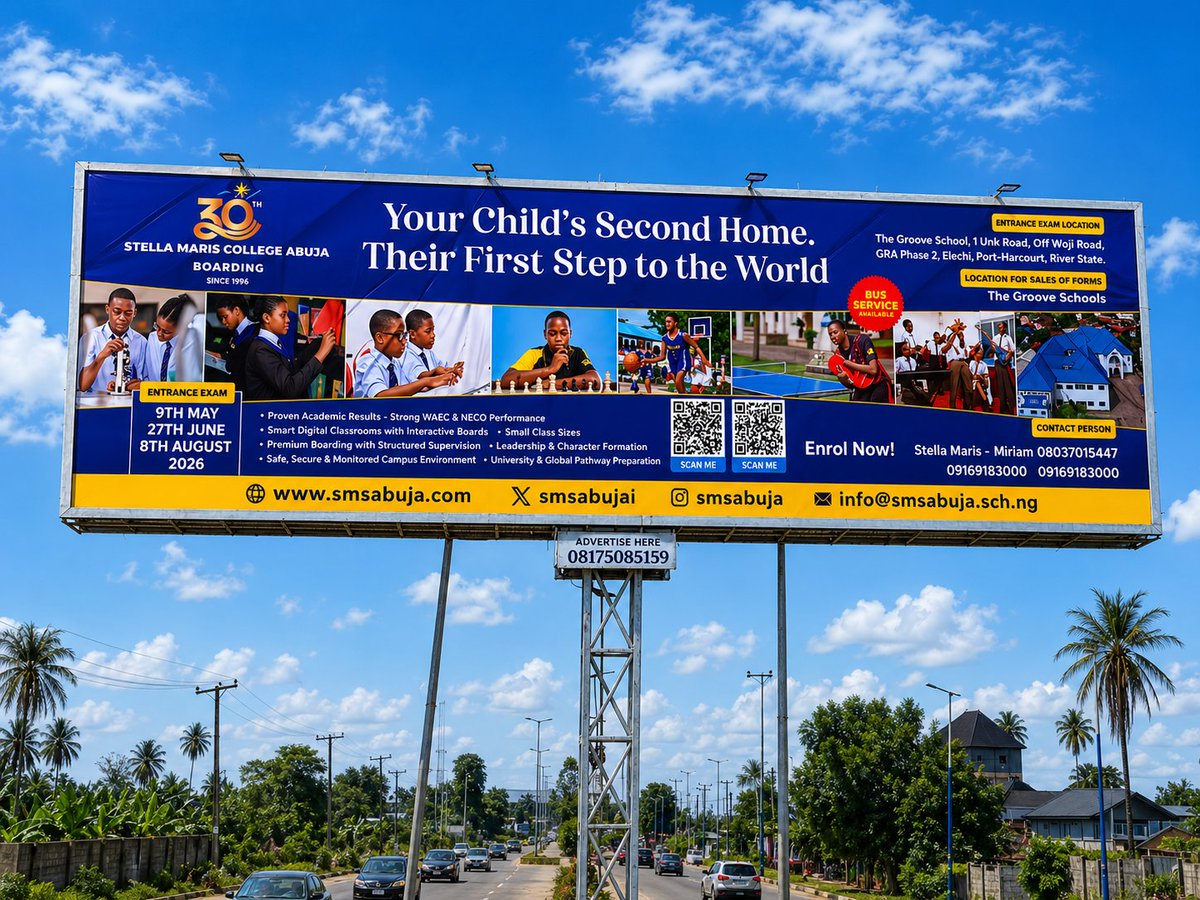 Datoofthecreeks's tweet image. Delivered for Stella Maris College Abuja —
45ft x 12ft solar-powered billboard, Obiri-Ikwerre.
OOH that works 24/7.
Visibility that converts.
📞 08175085159
#OOH #PortHarcourt #Billboards #NigerDelta #ChatGPT