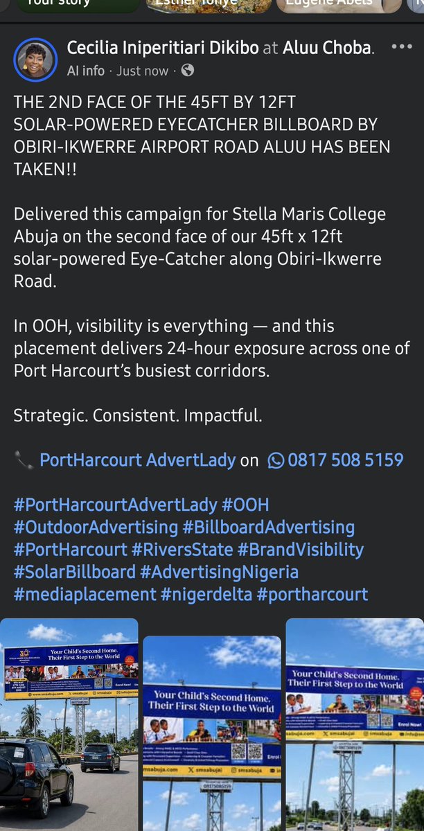Datoofthecreeks's tweet image. Delivered for Stella Maris College Abuja —
45ft x 12ft solar-powered billboard, Obiri-Ikwerre.
OOH that works 24/7.
Visibility that converts.
📞 08175085159
#OOH #PortHarcourt #Billboards #NigerDelta #ChatGPT