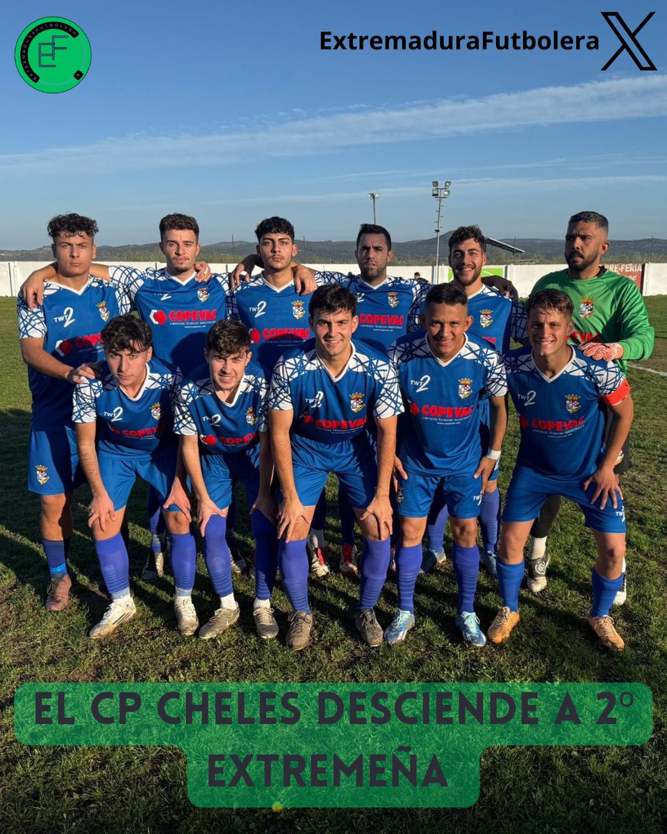 📢TENEMOS OTRO DESCENSO A 2° EXTREMEÑA ‼️
👉El <a href="/CPCheles/">CPCheles</a> 🔵🔵 cayó por 7-0 ante la <a href="/ADLobon/">𝐀𝐃 𝐋𝐨𝐛𝐨́𝐧</a> 🟡⚫️ y descienden a 2° Extremeña tras 10 campañas en 1° Extremeña 
👉Esperemos verlo lo antes posible en 1° Extremeña