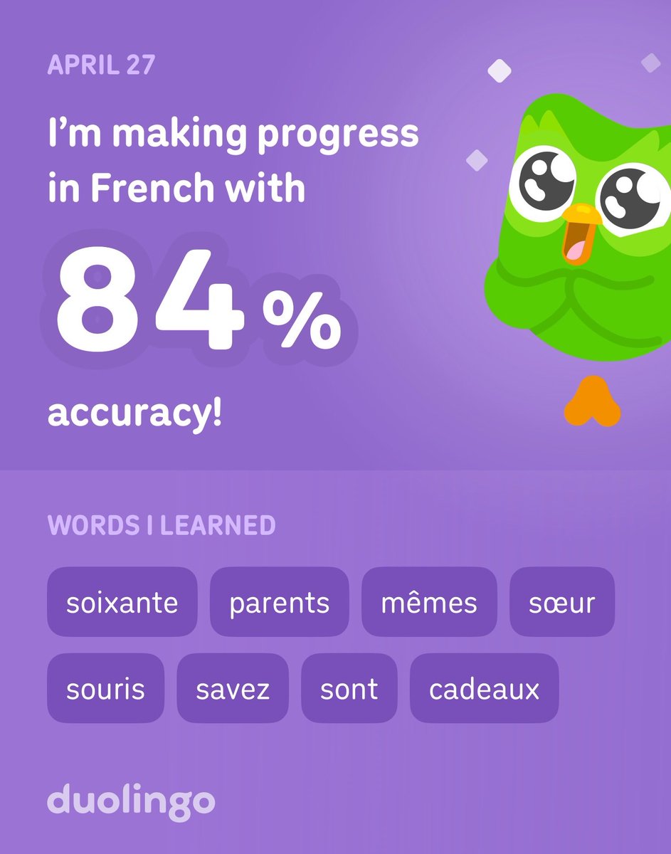 empressmicky's tweet photo. I’m learning French on Duolingo! It’s free, fun, and effective. https://t.co/hPwDfwyP7A