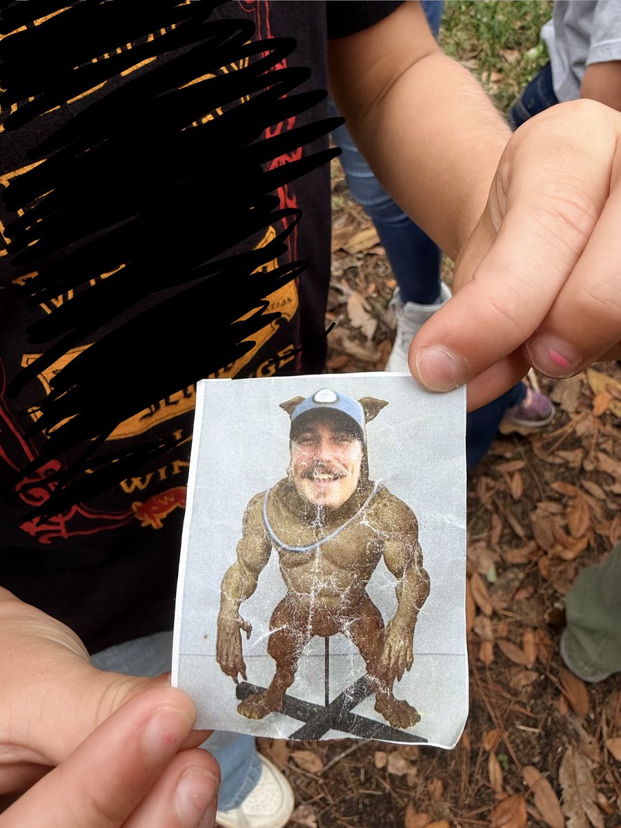 _saraht___'s tweet photo. i had a third grade class tour my fairy garden at work and a kid came running over screaming “I FOUND A TROLL!!” bro who the fuck is this????? someone put this in one of the fairy houses i’m weak WHO IS THIS MAN https://t.co/O4gfMn7762