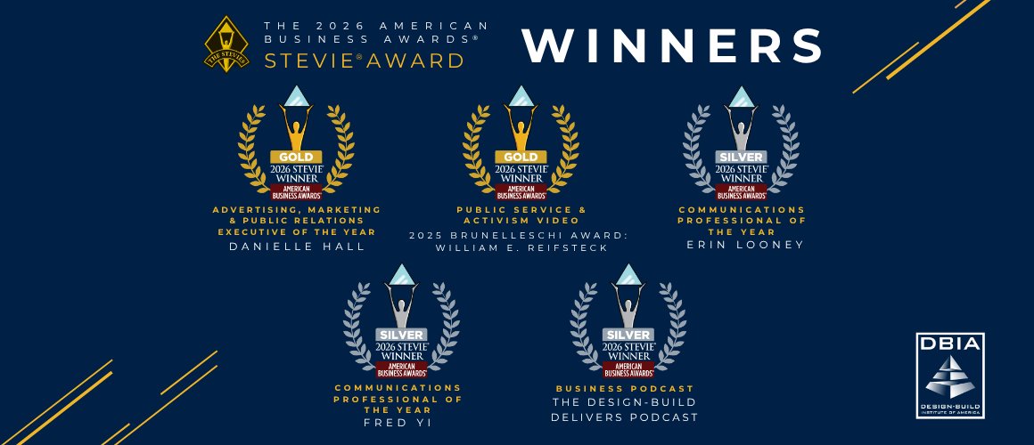 DBIAnational's tweet photo. DBIA is excited to announce our team won five @TheStevieAwards in 2026 for Communications Leadership and Content Creation! Marking DBIA’s fourth year in a row to receive a Stevie® Award, with this year containing the highest total awards won. https://t.co/O3uYJo0Wqn https://t.co/YSCsyg4ASB