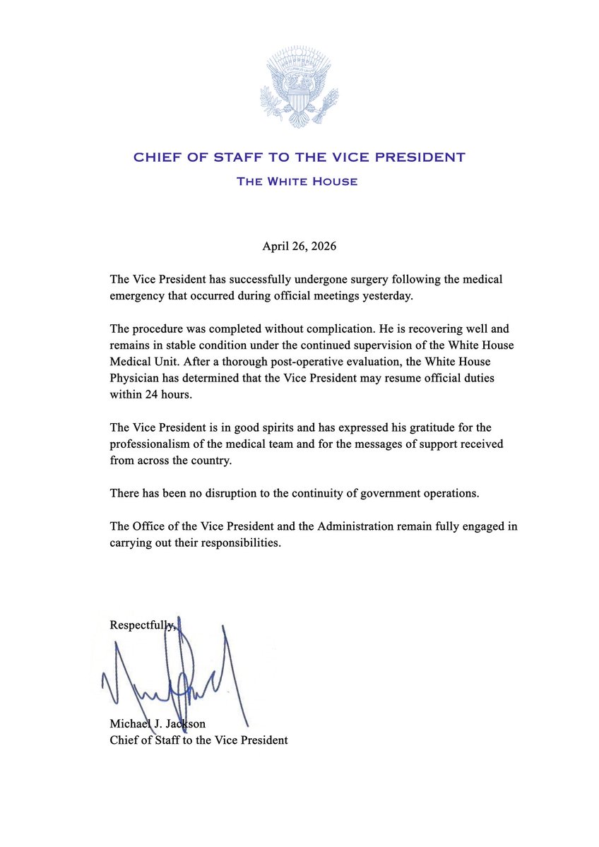 Chief of Staff Michael Jackson tweet media