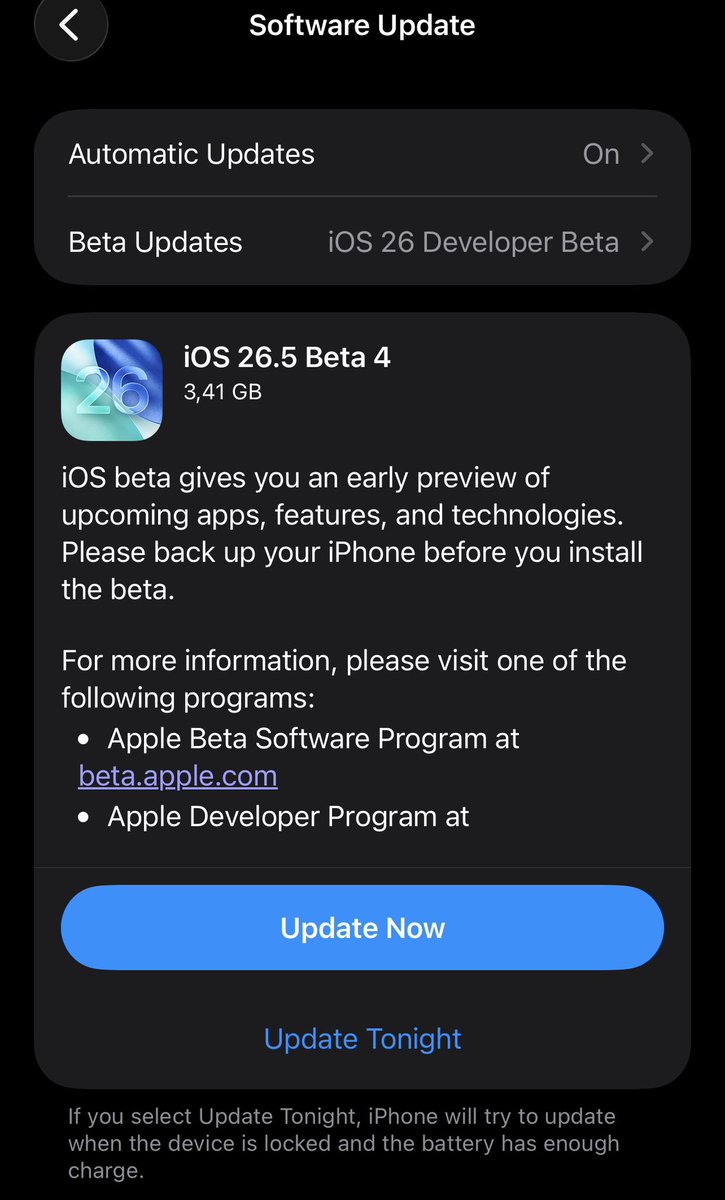 OnQraf's tweet photo. Apple özünün əməliyyat sistemlərinin növbəti beta versiyakarını təqdim etdim. macOS 26.5 Beta 4, iOS 26.5 Beta 4, watchOS 26.5 Beta 4, tvOS 26.5 Beta 4, visionOS 26.5 Beta 4, iPadOS 26.5 Beta 4 #macos265 #ios265 #watchos265 #ipados265 https://t.co/Rnx0ASDyl0