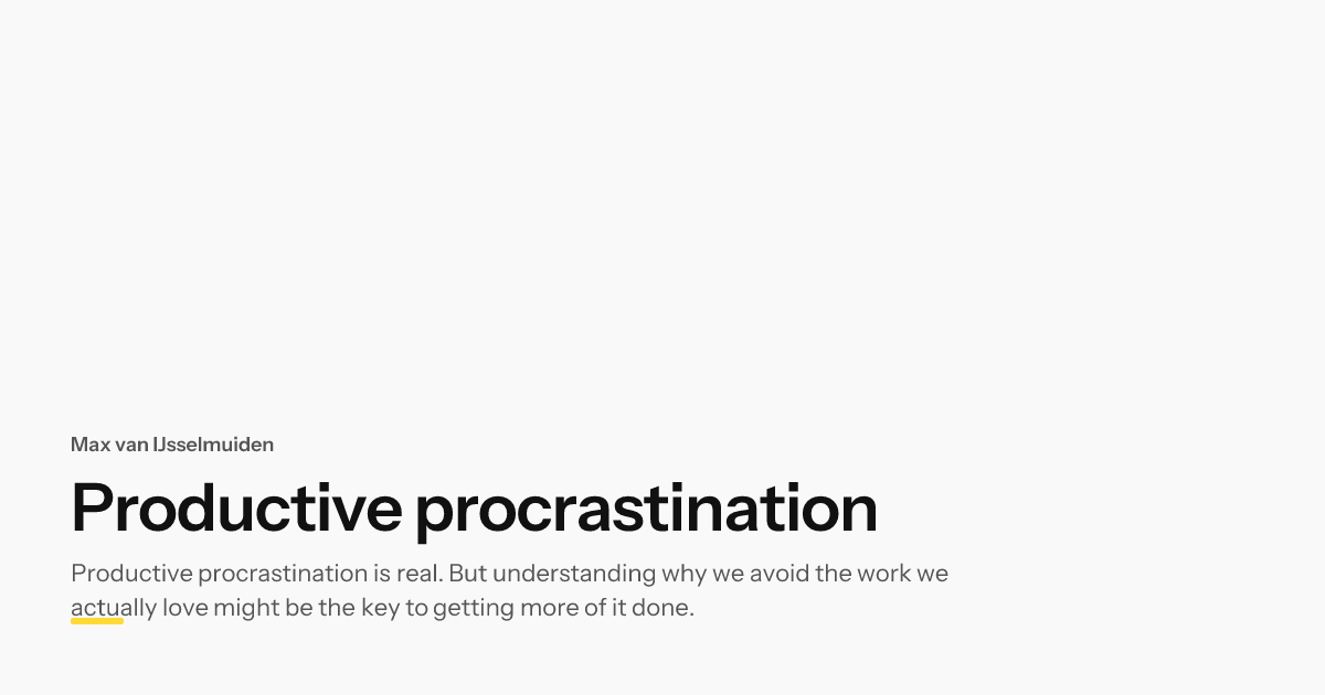 winsontang's tweet image. Feeling stuck? Embrace productive procrastination! Discover how to turn distractions into progress and boost your creativity. It's time to make the most of your downtime! 💡 #Productivity #WorkSmart

maxvanijsselmuiden.nl/blog/productiv…