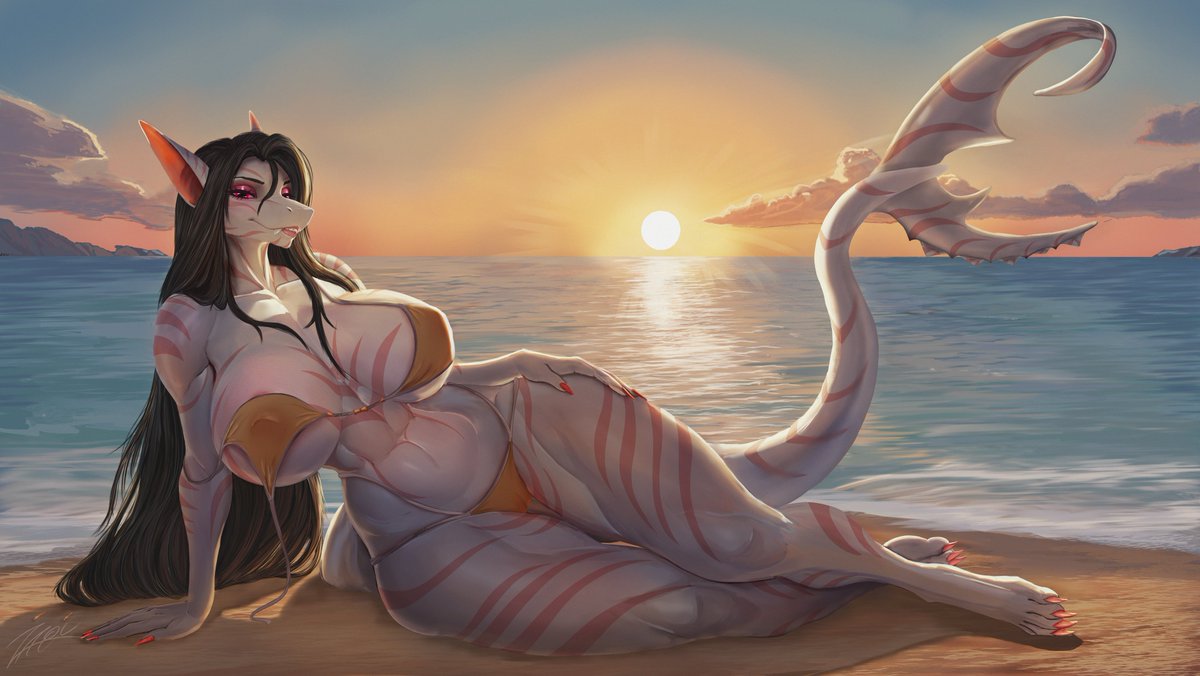 ZaquDragon's tweet image. Meet Nariza, my new shark-girl! 

Although her stature commands respect, she’s a true gentle giant with a heart of gold. Level-headed and calm, 
 #Anthro #SharkGirl