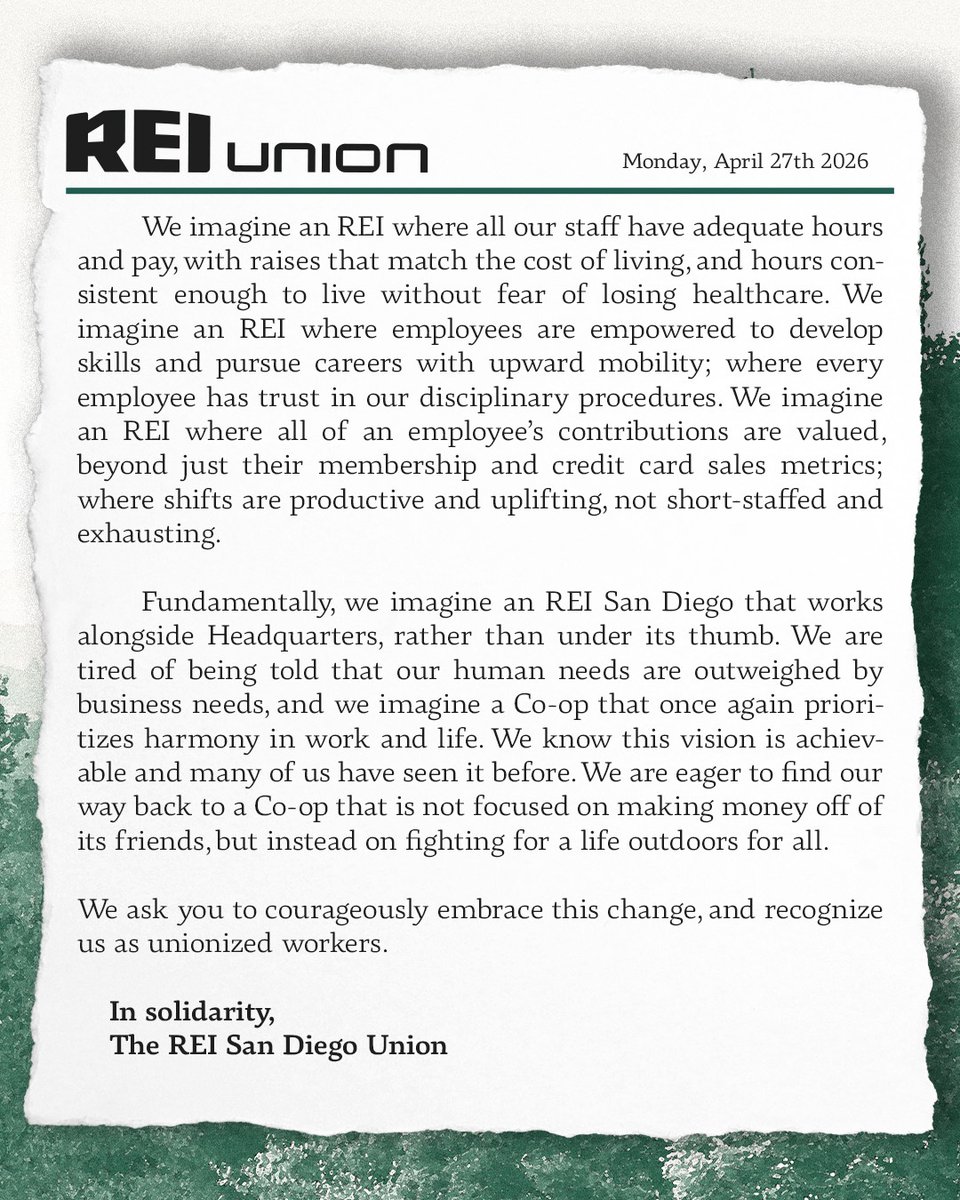 REI Union tweet media