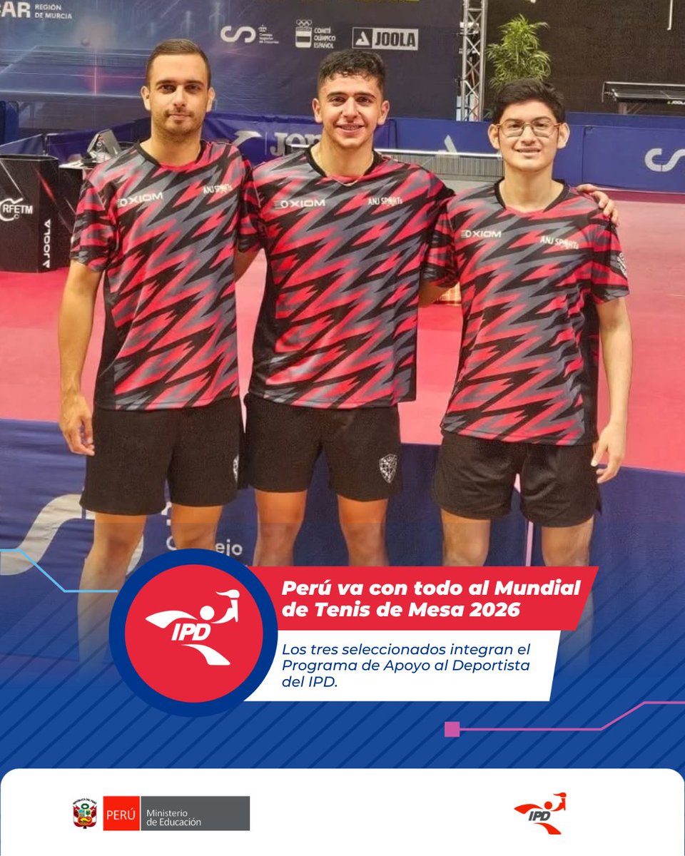 ¡𝐕𝐚𝐦𝐨𝐬, 𝐏𝐞𝐫𝐮́! 🏓🇵🇪

Los peruanos Felipe Duffoó, Carlos Fernández y Rodrigo Hidalgo serán los encargados de defender los colores nacionales en el Mundial de Tenis de Mesa Londres 2026, una cita de máxima exigencia donde cada punto cuenta.
