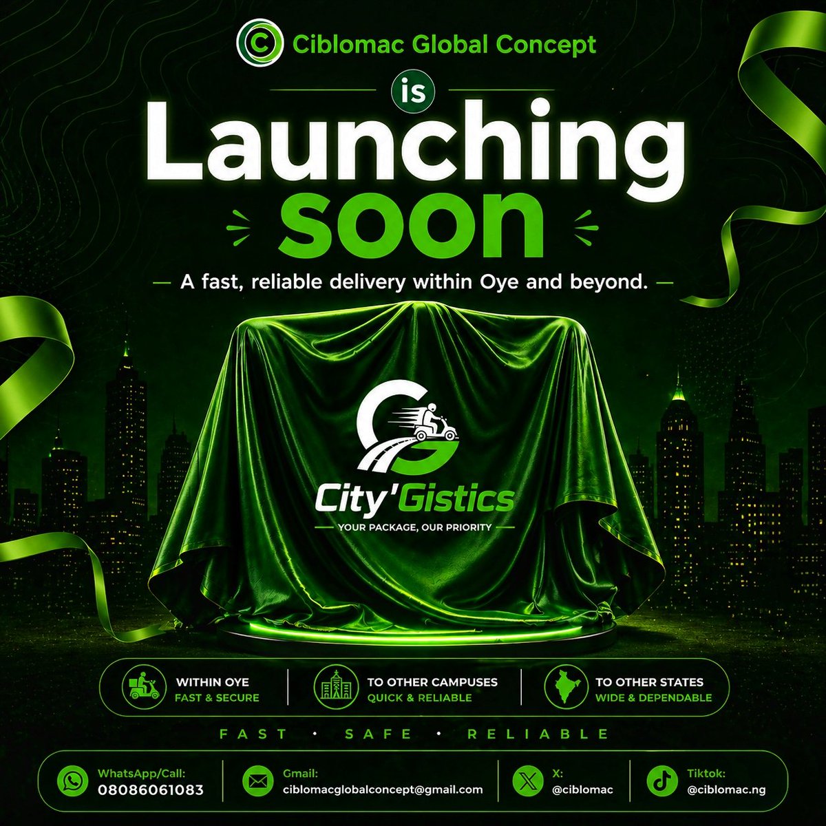 Ciblomac's tweet photo. Ciblomac Global Concept Here ❗

Hiii! Sorry to intrude. I’m excited to announce the upcoming launch of City’Gistics by Ciblomac, your new go-to for stress-free town and interstate deliveries.

Stay updated as more info on it will be dropped soon ✍️

Thanks for the support❗ https://t.co/kxGFI1gVNE
