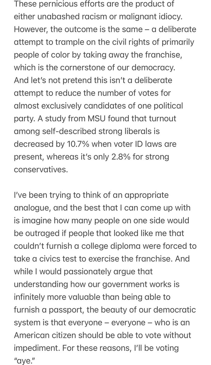 llondo's tweet photo. here are my full remarks from discussion, articulating that the federal SAVE Act, Michigan HB4765, and the proposed voter suppression constitutional amendment in Michigan “are the product of unabashed racism or malignant idiocy,” in case you wonder how I really feel: https://t.co/y8m49Q6qWK