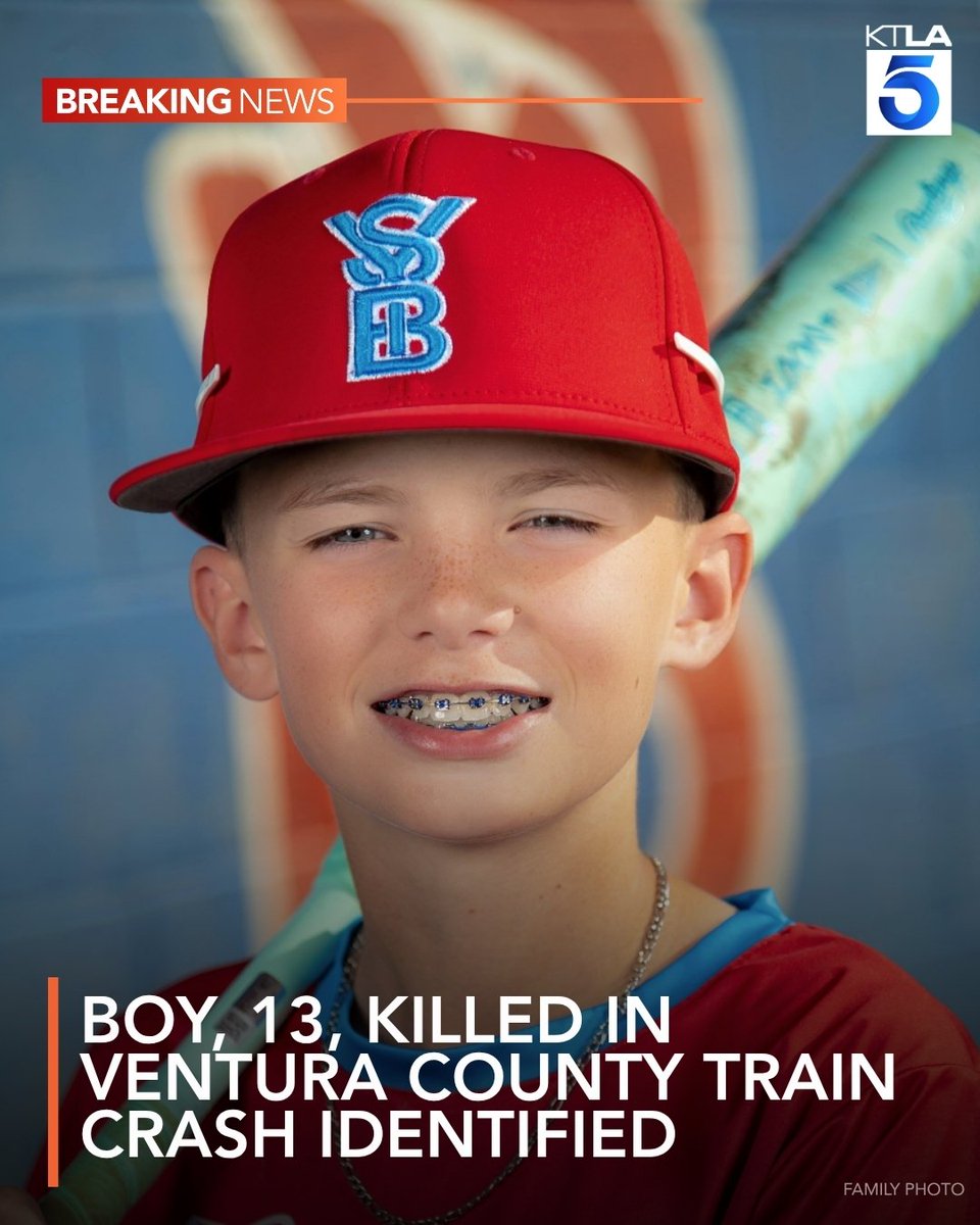 KTLA's tweet image. #BreakingNews: The 13-year-old who died after being struck by a train in Simi Valley has been identified as a loving, sports-crazed boy who had a special relationship with his three brothers and his parents.  ktla.com/news/ventura-c…