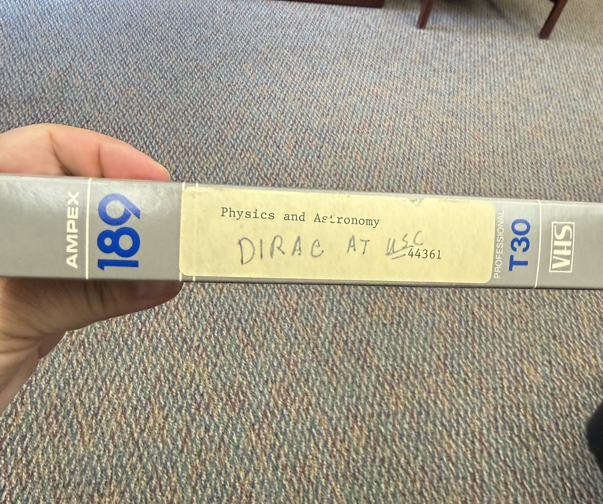 AlexeyPetrov's tweet image. This tape contains Paul Dirac’s lecture (yes, that Paul Dirac, one of the founders of quantum mechanics) at the University of South Carolina. This tape is also legendary; it has been missing for the past 32 years! And guess what: Prof. Frank Avignone found it today!