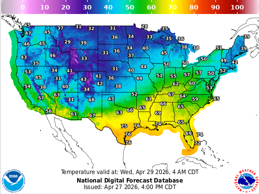 SamuelBHudson's tweet image. Lots of #Soybeans planted out there; probably won't matter, but temps this week aren't stellar. Overnight lows something to keep an eye on...