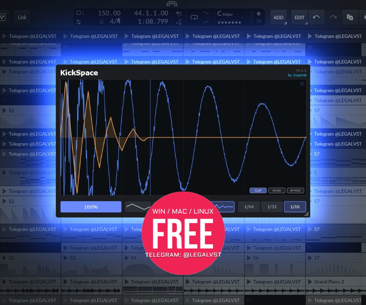 LEGAL_VST's tweet photo. KickSpace by DsgDnB 🎛️
Mono-compat stereo width for kick transients, 4 pan shapes, oscillo + goniometer
💻 Win/Mac/Linux (VST3/AU/LV2)
🎁 FREE https://t.co/FN4WClDIn1
More freeware 👉 https://t.co/okUqkdbah2
#freeplugin #dynamics #stereowidth #kickdrum #mixing #audioplugin https://t.co/5YmPxbFmsJ