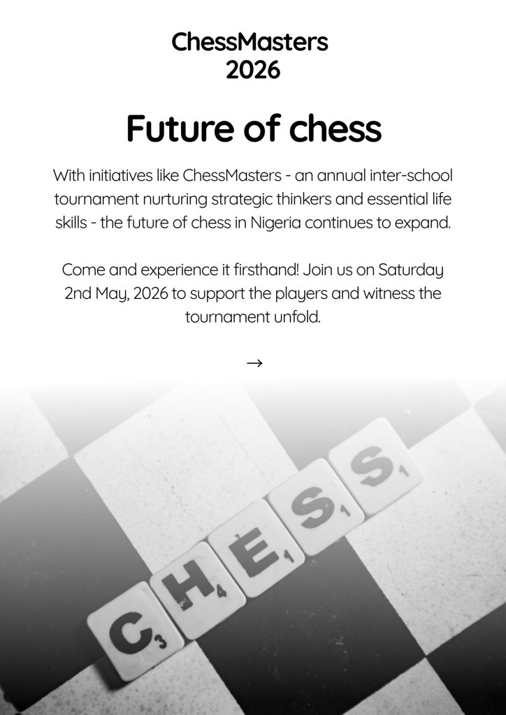 ChessMastersHQ's tweet image. Join us for ChessMasters 2026 - where students develop critical thinking, problem-solving, and decision-making skills through the game of chess.

It’s 5 days to ChessMasters 2026, on Saturday, May 2nd, 2026

#ChessMasters #HistoryOfChess #StrategicThinking #FutureLeaders