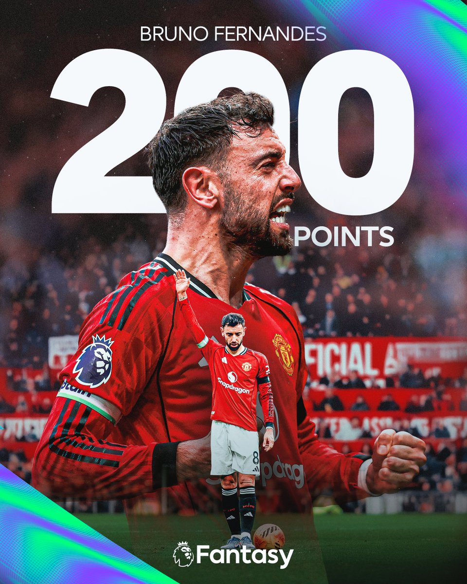 OfficialFPL's tweet image. Bruno Fernandes, simply incredible 🪄

The midfielder becomes just the second player to reach 200 #FPL points this season, after Erling Haaland 🤩