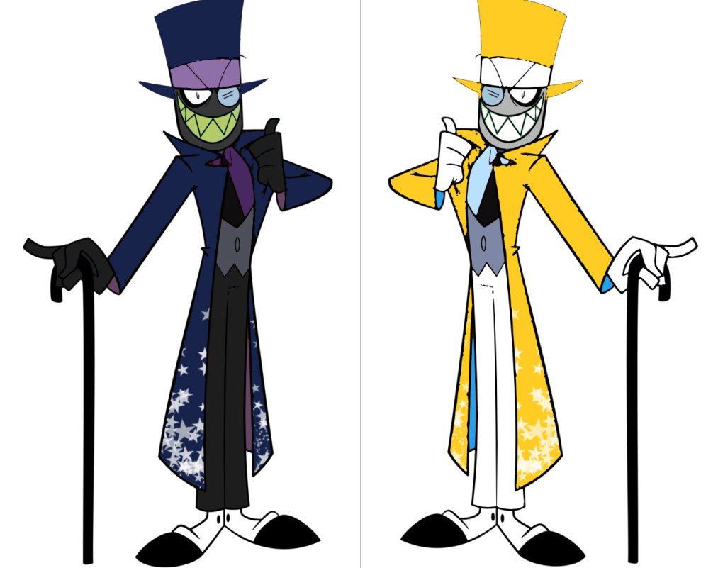 kunea_47's tweet image. hice un au de villanos, bueno dos, NightmareHat y DreamHat son parte de sus aus Pesadillas y Sueños #villainous #BlackHat