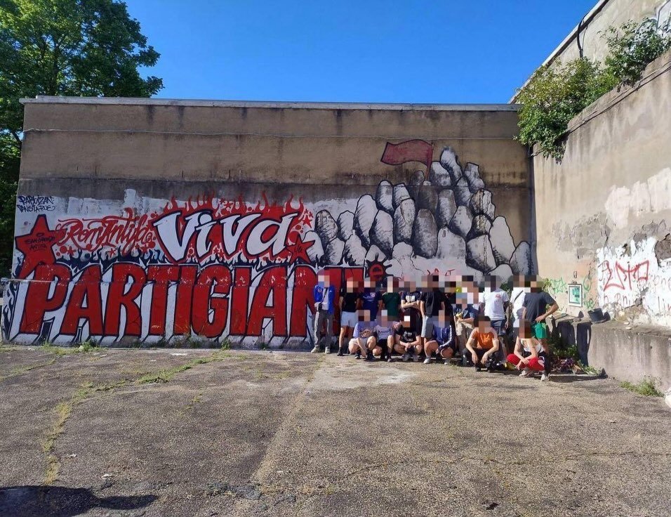 ultras_antifaa's tweet photo. “People’s football is our Champions League.”

Thirty members of MFC 1871, a French amateur club, recently visited Rome. During the trip, they played a friendly match against the anti-fascist amateur club Atletico San Lorenzo in the San Lorenzo neighborhood, with MFC 1871 winning 3-2.

The group also took part in demonstrations marking the anniversary of Italy’s liberation from Nazi fascism and joined a grassroots, anti-imperialist march in eastern Rome.

On Sunday, they supported Atletico San Lorenzo from the stands during their league derby, which the home side won 2-1, securing their place in the league.