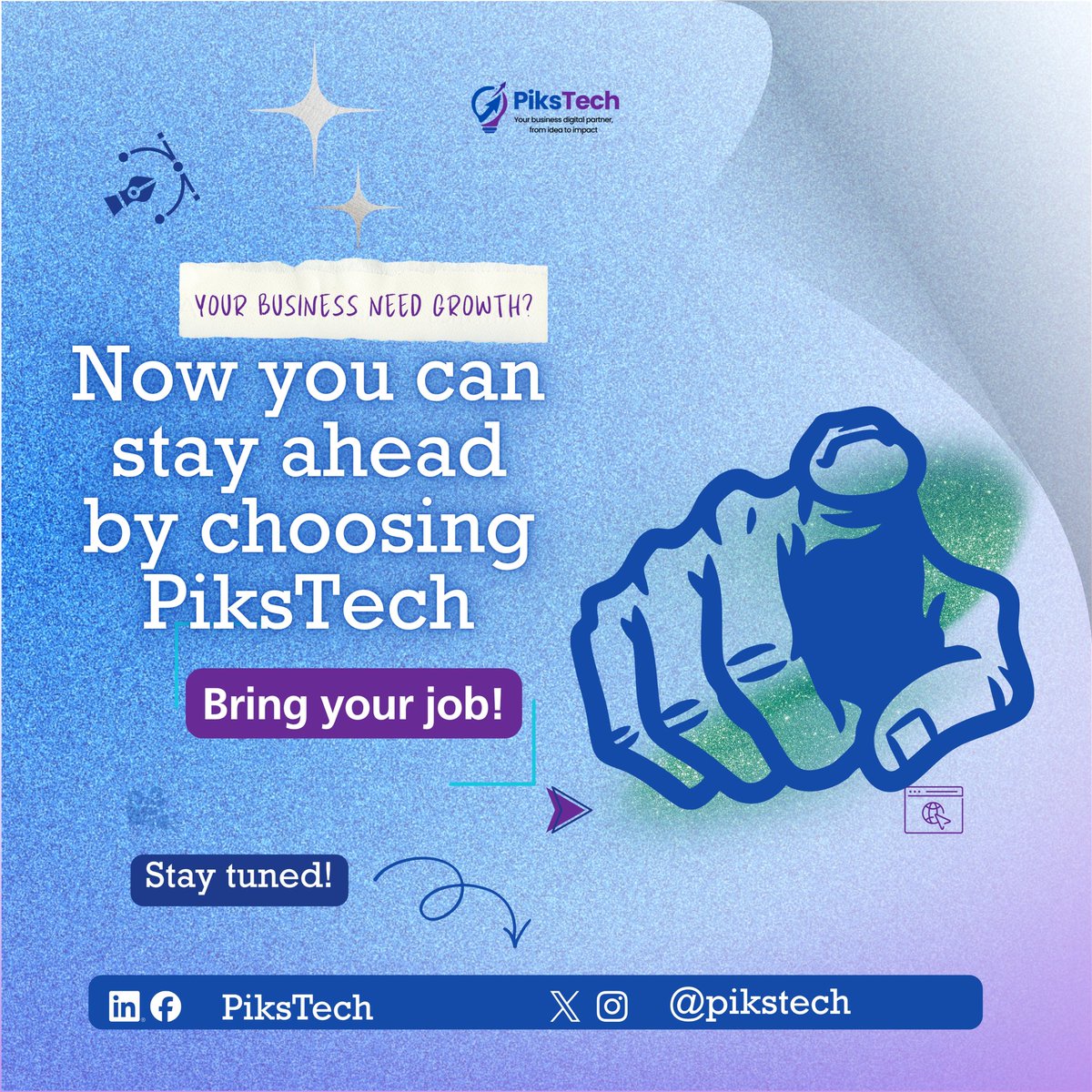 PiksTech's tweet image. Stay ahead. Scale smarter. 🚀
Choose PiksTech.
#Growth #Startups #DigitalAfrica