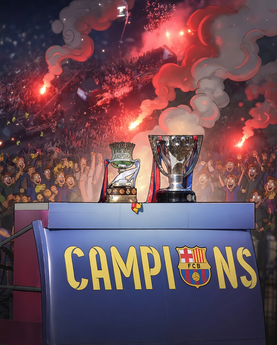 El doblete se tiene que celebrar a lo grande. Tiene mucho mérito luchar y ganar cada semana contra la mafia más grande del fútbol. 

Rúa gigantesca al terminar la temporada. 🔵🔴