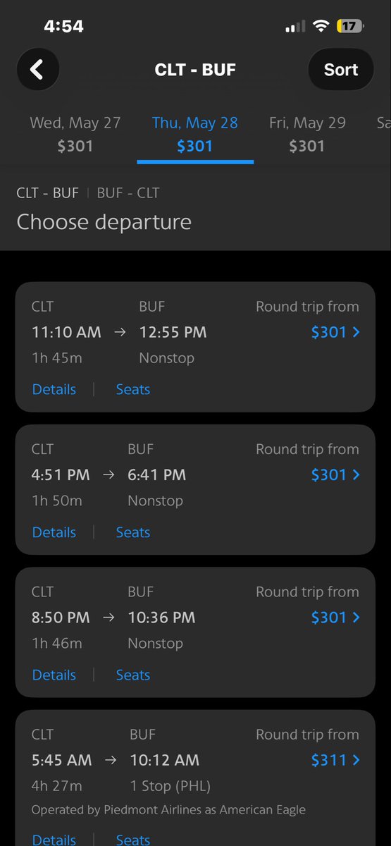han_miller17's tweet image. How does this make sense—same exact flight is $301 round trip, but $406 if I book it one way on American Airlines? @AmericanAir  🤔 #americanairlines #americanair