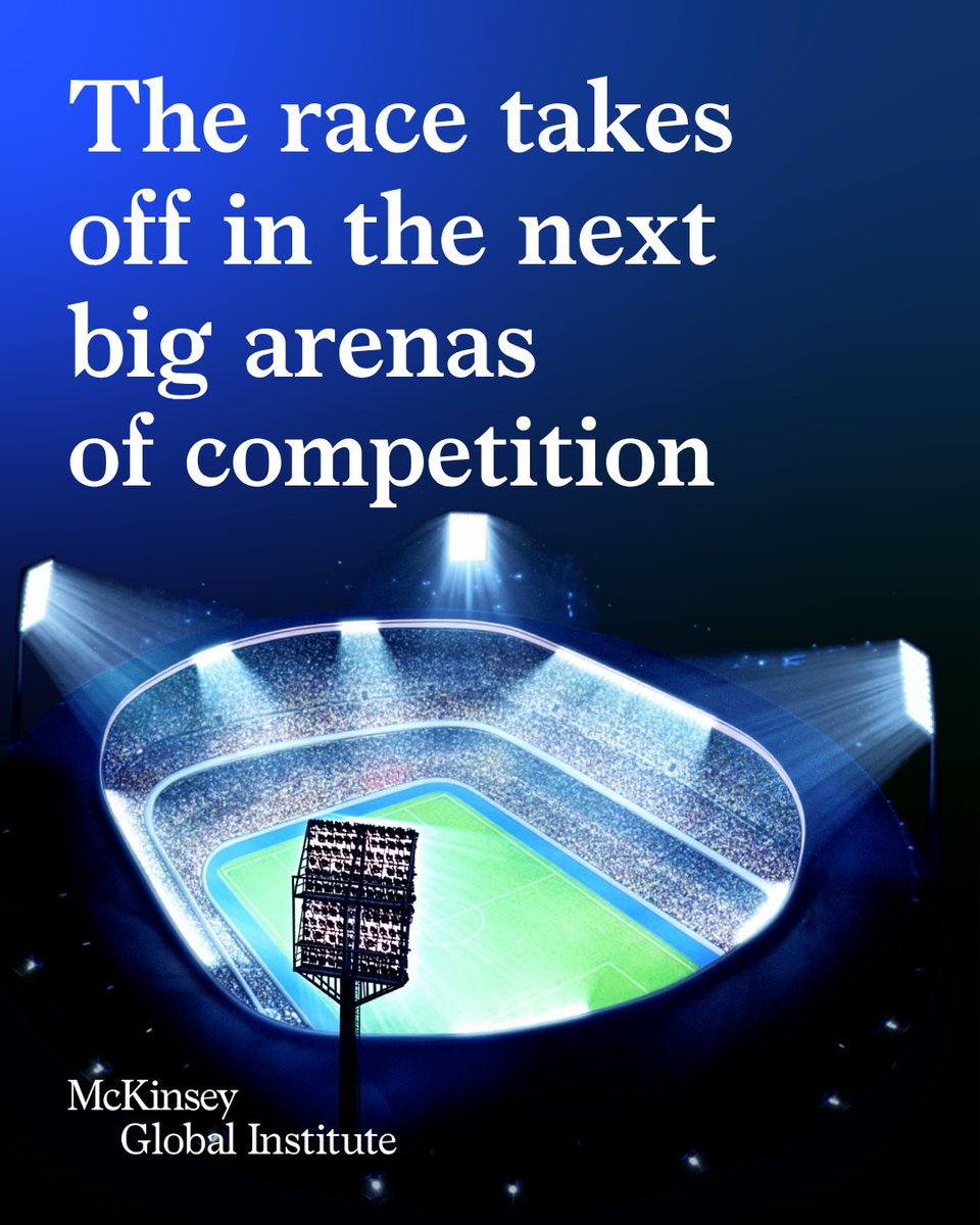 McKinsey_MGI's tweet photo. In 2024, we identified 18 industries likely to evolve into the next big arenas of competition over the next 15 years. 

In this 2026 update, we already see these 18 industries growing roughly 4x as fast as other industries in market cap and 10x as fast in revenue. 

Learn more: https://t.co/IJ0CSb9blo