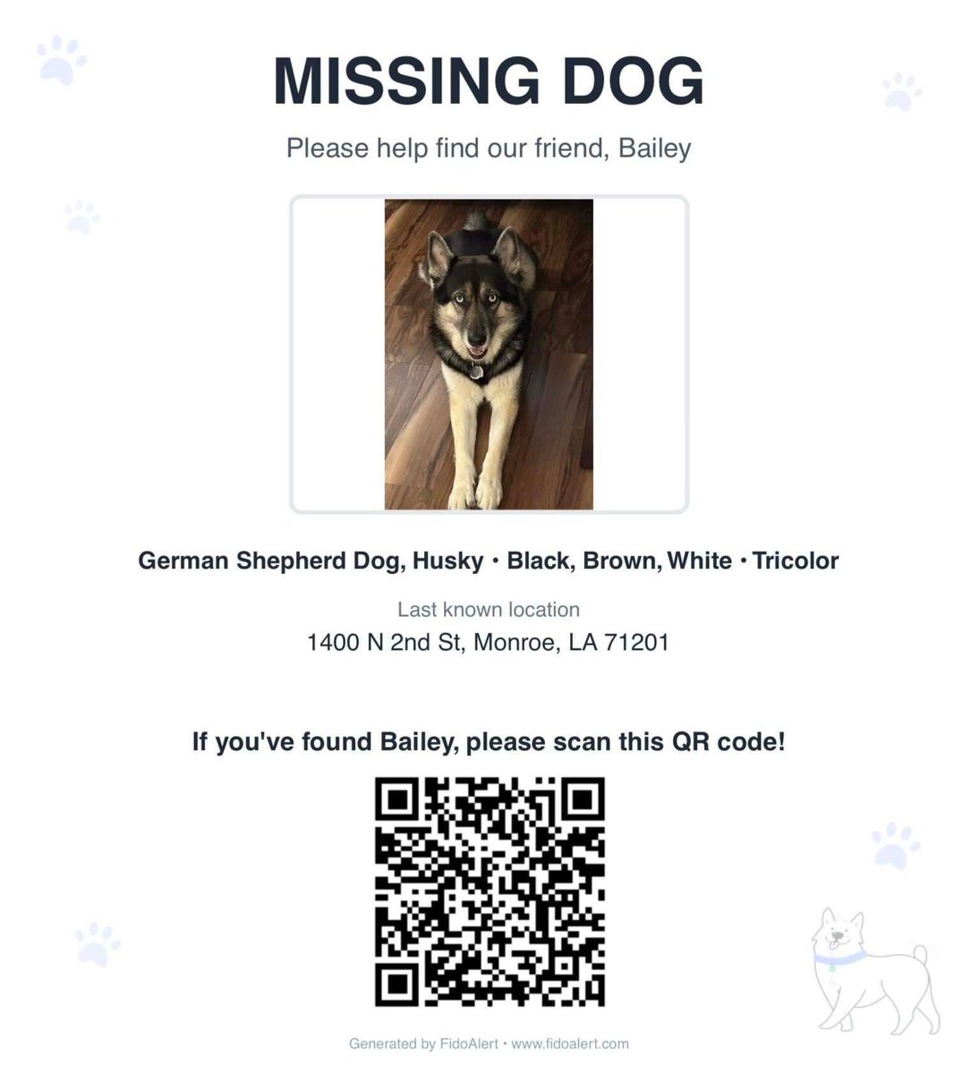 SistersInBiz's tweet image. Bailey's missing.
He was given away aft car accident, when owner was in coma
1/19/26
#Monroe #Louisiana heading to #Arizona
Loves Truck Stop near 2nd Street
Female
Husky Mix
Tan/ Black
60 Lbs
Contact (682)484-3004 w any information
buff.ly/El2ZdKJ
#Lostdog #LA #AZ