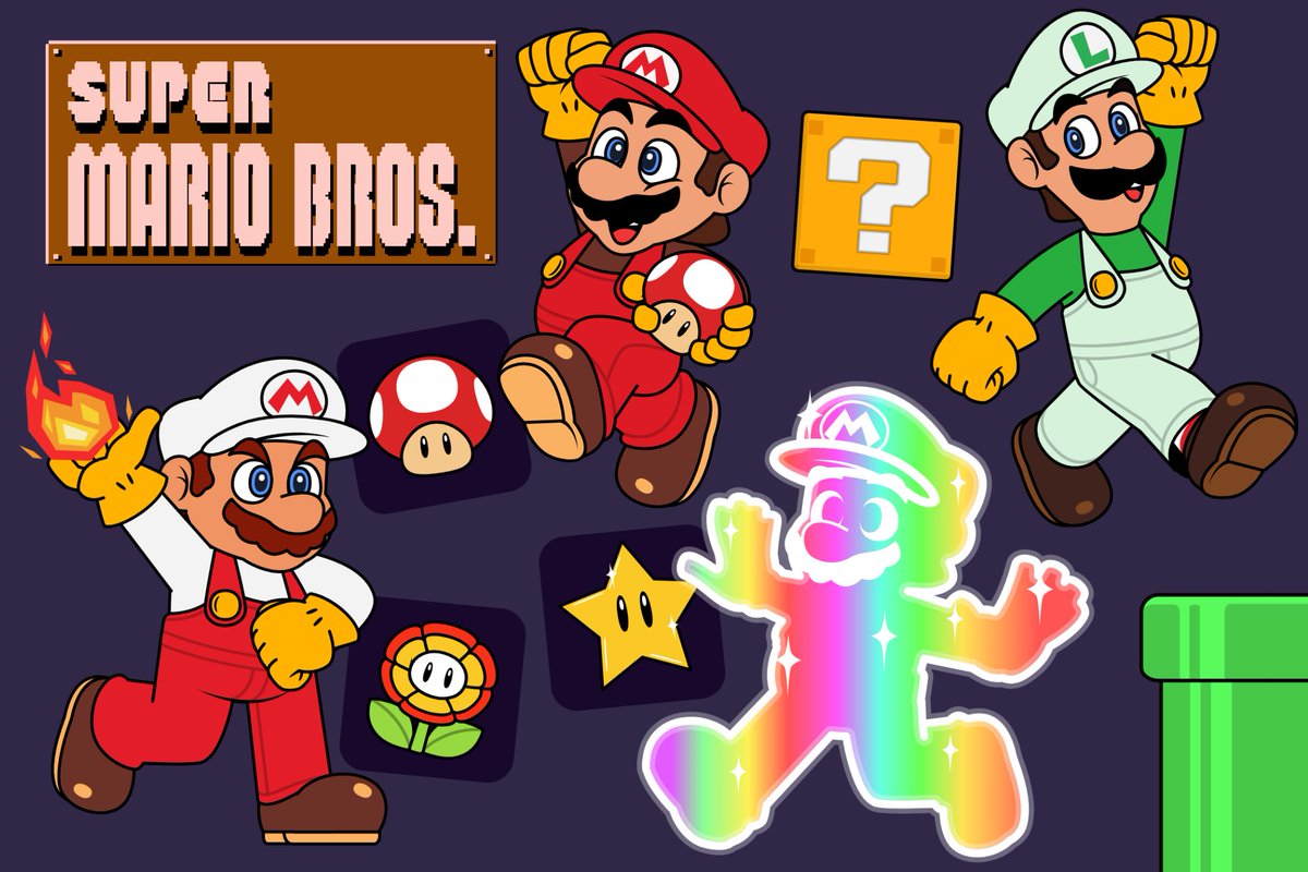 CosmicStarVA's tweet image. Plumbing's their Game #SuperMarioBros #SuperMario #Mario #Luigi #Nintendo #Art
