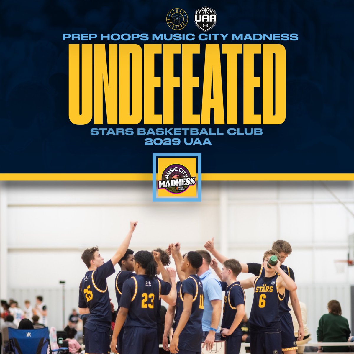 StarsNash_MBB's tweet photo. 2029 UAA goes undefeated at the Prep Hoops Music City Madness playing in the 2028 division! They shot 37% from three on an average of 15 assist per game! Next up… UAA Session 2 in a few weeks! ⭐️ https://t.co/SgZTroIvVa