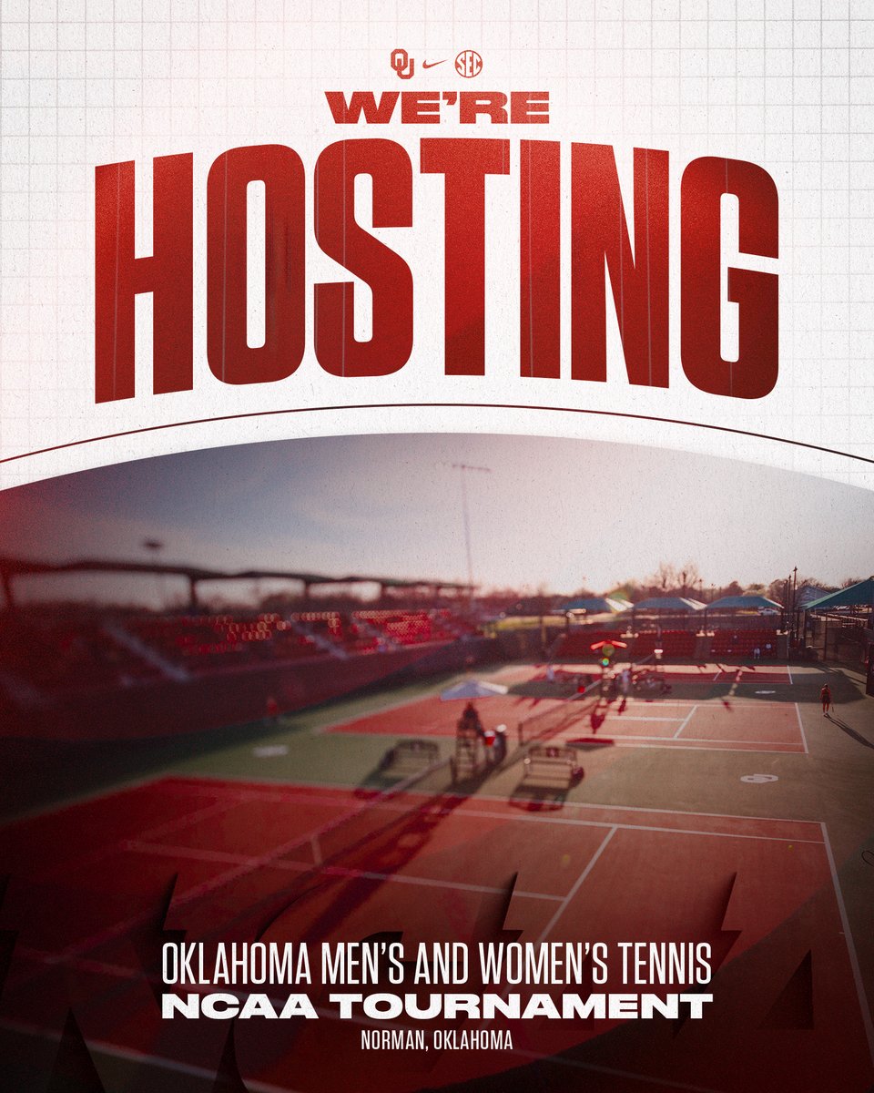 OU_MTennis's tweet photo. NCAA Tournament tennis in Norman 👀

For the first time in program history, both the men’s and women’s teams will host the first rounds of the NCAA Championships at the Headington Family Tennis Center from May 1-3!

🎟️ | https://t.co/ABK3sexp7T https://t.co/RNgHFmJ6JS