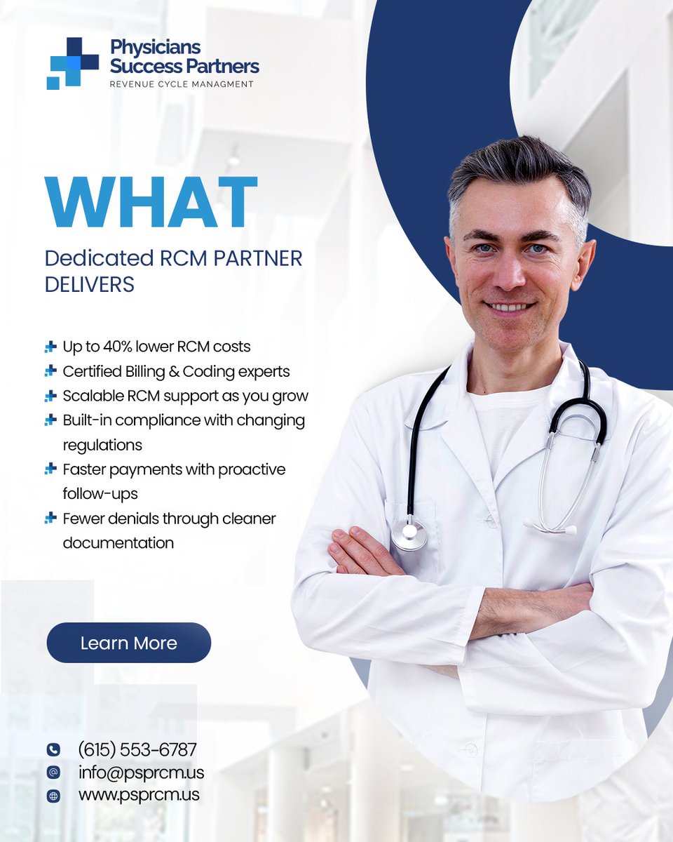 psprcmus's tweet image. What a dedicated RCM partner delivers 
Lower costs, faster payments &amp;amp; fewer denials with PSP.

#RevenueCycleManagement #MedicalBilling #HealthcareFinance #RCM #PhysicianSupport