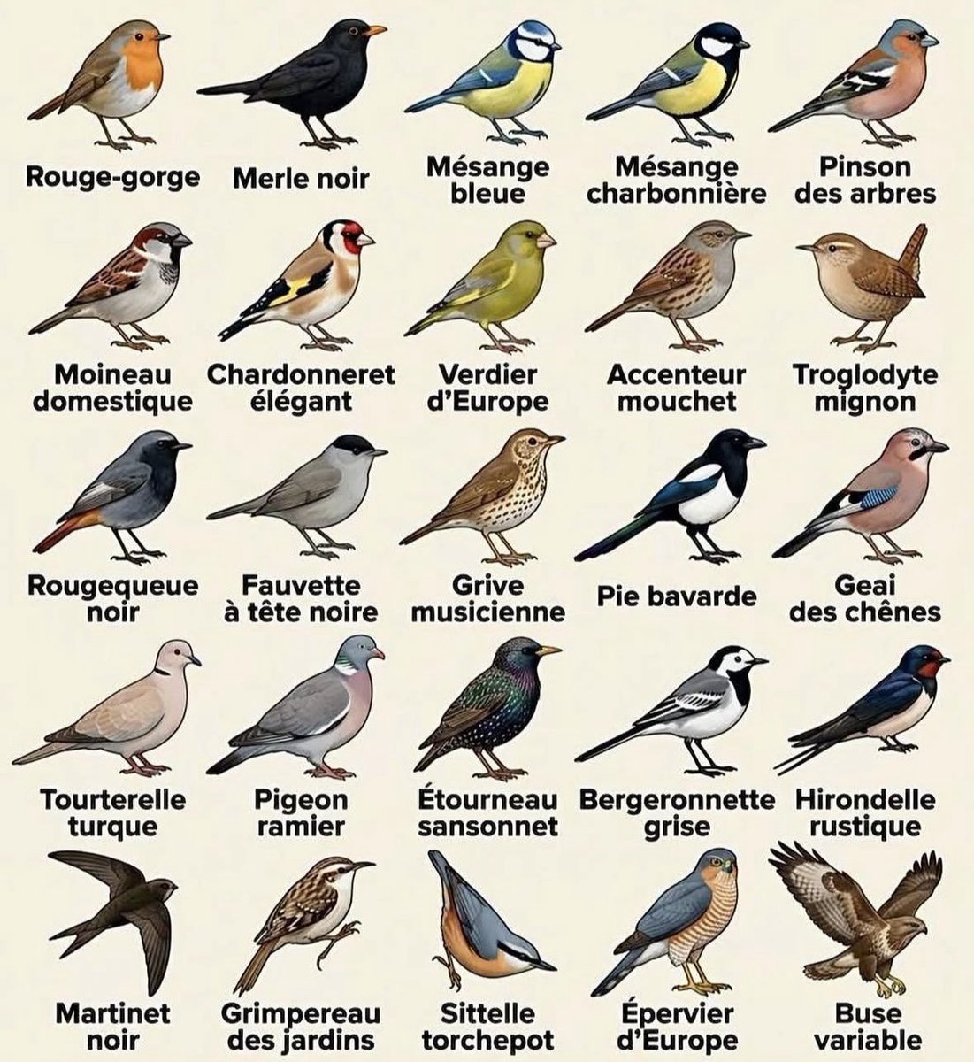 TBNewsFr's tweet photo. 🚩Voici les oiseaux sauvages les plus courants en France. https://t.co/gV27psEkVQ
