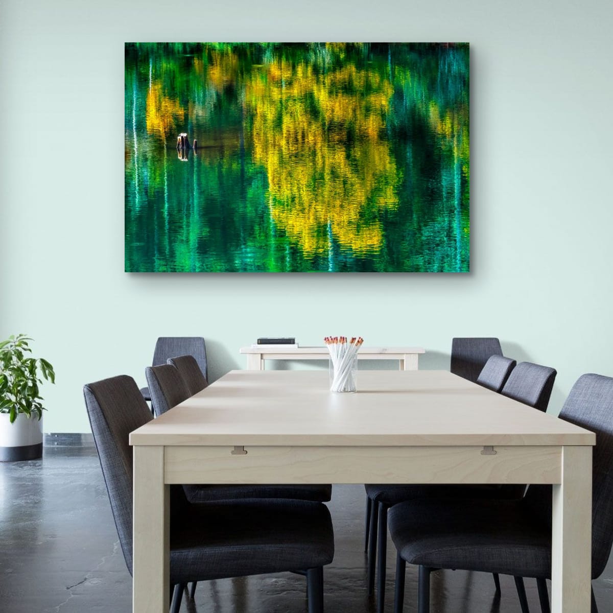 WILLEP's tweet image. Please see my photo under Abstract, Washington State, USA and Travel categories with room mockups on my premium website nwtradephotos.com of Colorful Yellow Tree Trunk Water Reflection Abstract Rattlesnake Lake North Bend Washington. #colorful #abstractart #abstract #usa