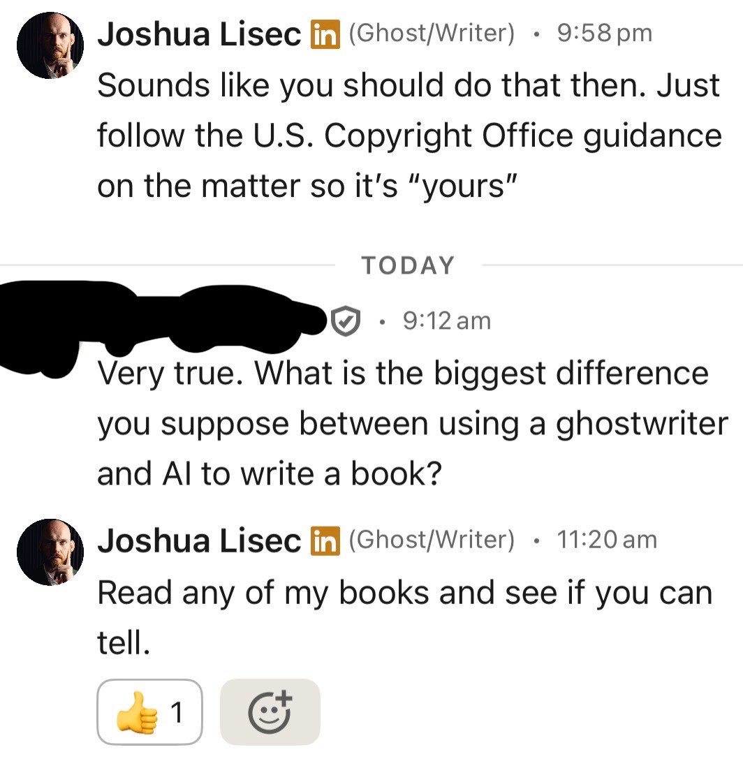 Joshua Lisec, The Ghostwriter tweet media