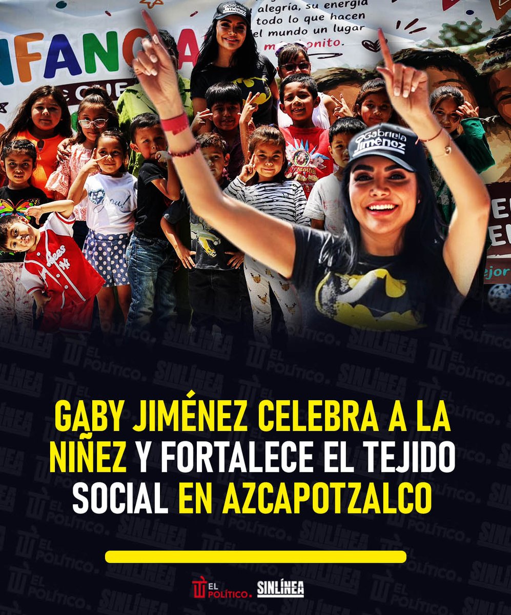 SinLinea_Mx's tweet photo. ¡Qué vivan los niños! 👧🏻👦🏻💕

🔴 La diputada de Morena, #GabyJiménez (@GabyJimenezMX) encabezó la celebración del Día de las Infancias en la alcaldía #Azcapotzalco, donde convivió con decenas de niñas y niños en un ambiente lleno de actividades recreativas, juegos, concursos, dulces y momentos familiares. 🥳

En su mensaje, la legisladora invitó a las niñas y niños a realizar una visita guiada a la Cámara de Diputados, donde podrán conocer el Pleno, el museo y la biblioteca legislativa, con el objetivo de acercarlos al trabajo que se realiza para construir leyes en favor del bienestar de México. 🫶🏻

La morenista estuvo acompañada por otras diputadas, quienes destacaron la importancia de impulsar iniciativas en favor de la niñez. En ese contexto, mencionaron que: 

🗣️ “Hacemos leyes para las niñas y los niños, para defender sus intereses, su inocencia, su curiosidad, su imaginación, el amor y la magia que representan. Son el principal motor de las familias y del país”. 

Además, madres y padres aprovecharon el encuentro para plantear necesidades en servicios básicos. #GabyJiménez reiteró su compromiso de trabajar de la mano con la ciudadanía para mejorar las condiciones en la demarcación. 🇲🇽❤️🤝🏻