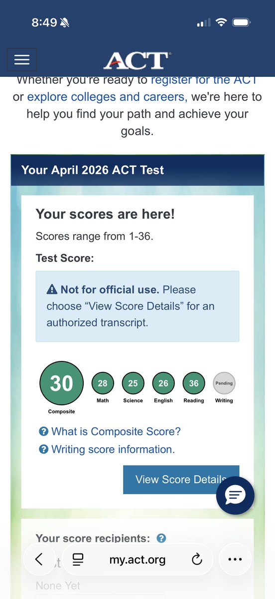 aidenboywid's tweet photo. Proud of my 30 ACT score!! I will be retaking because I know I can still make improvements!! @_Conz__ @_CoachJay_  @LaneTechFB https://t.co/o8n0QoDrkM
