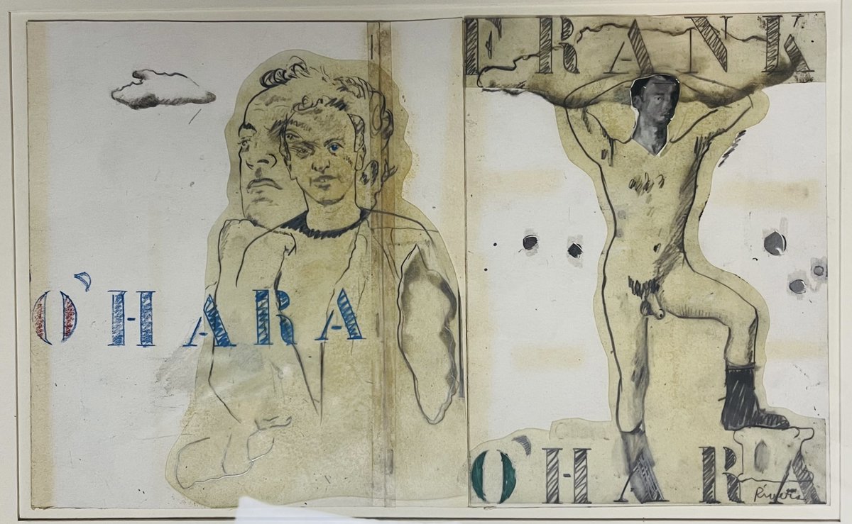 LuxMentis's tweet photo. It is amazing when something remarkable falls into your hands just before a major fair. Debuting at the @NYBookfair  Larry Rivers’ original art for the suppressed cover of F. Ohara’s Collected Poems. #NewYorkSchool #MoMA #bookart #originalart https://t.co/J3HEi8LfEM