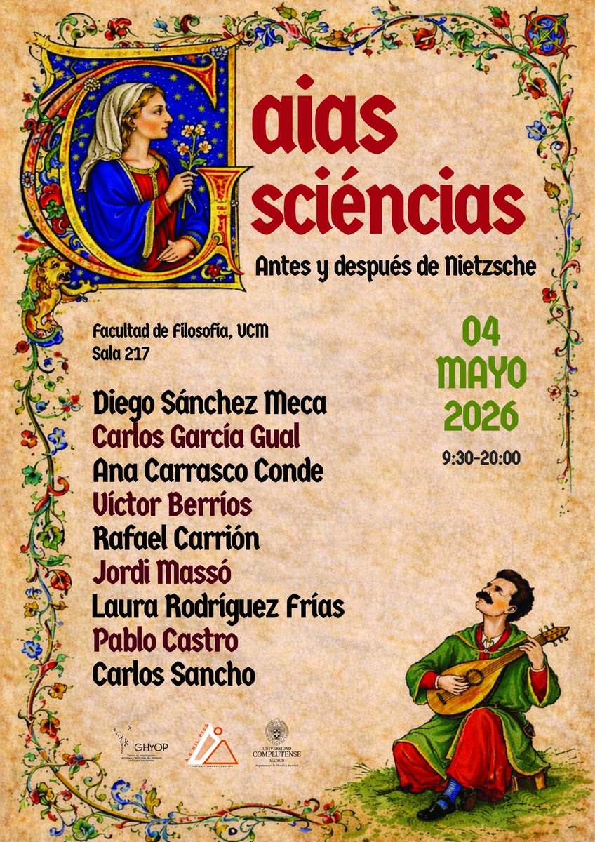 A6milpies's tweet photo. Cuenta regresiva para este encuentro entre el saber y la alegría, la ciencia y la pasión, filosofía contemporánea y cultura provenzal, Nietzsche y el amor trovadoresco; de la mano de los más grandes especialistas en el tema en lengua hispana.

Streaming: https://t.co/ZOFLRDKmQ6 https://t.co/s8hjxzwiNO