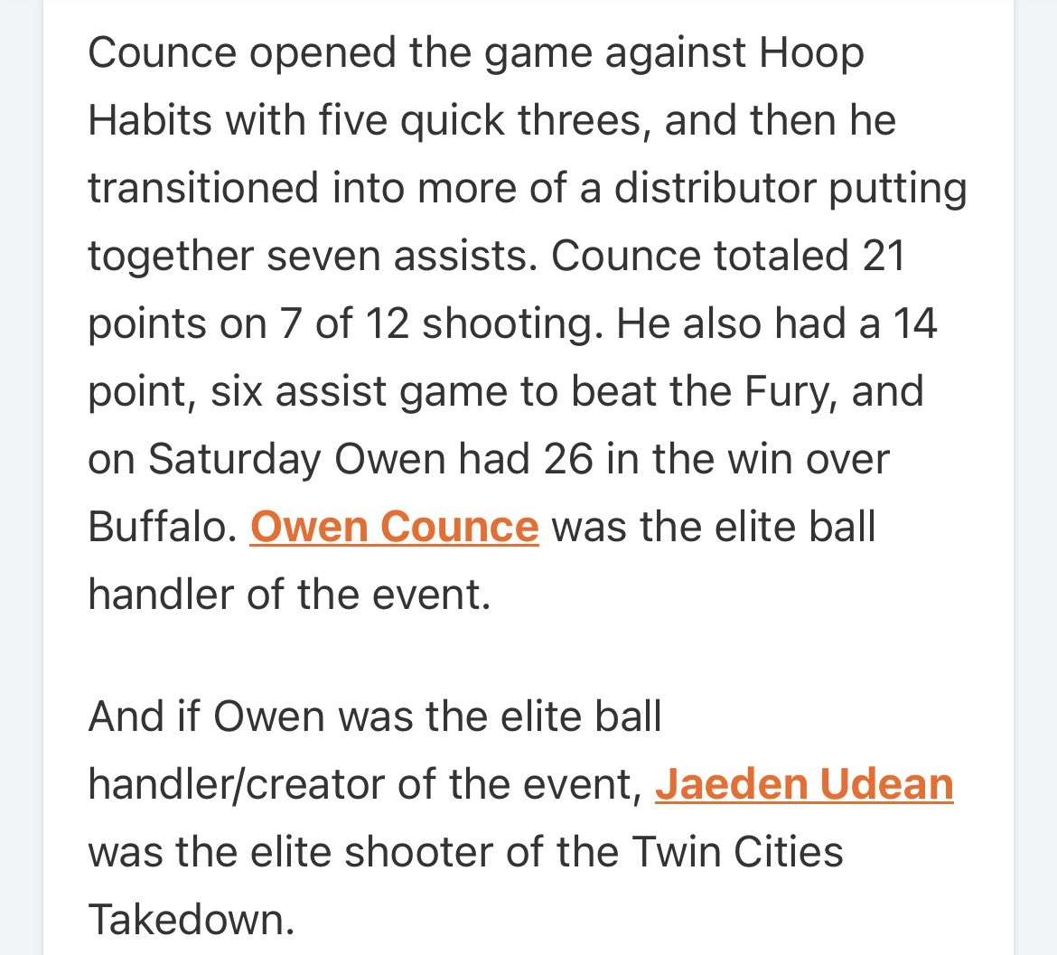 Counce2027's tweet photo. Thanks for the recognition! @RyanJamesMN @PHCircuit @PrepHoops @NorthstarHoops @gainelitemn @osseobasketball https://t.co/pRjdz1LBAQ