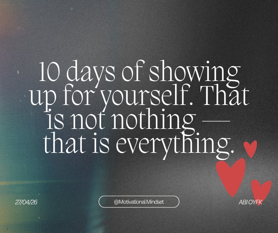 Motivational_Se's tweet image. What’s one habit you built that changed everything for you?

For me, it's simple:

An outdoor walk or run (at least 1-2x a week)

Consistent yoga

It sounds basic, but the mental payoff is massive.

Share yours below. ❤️
#Day10 #HealthyHabits #motivationalmindset