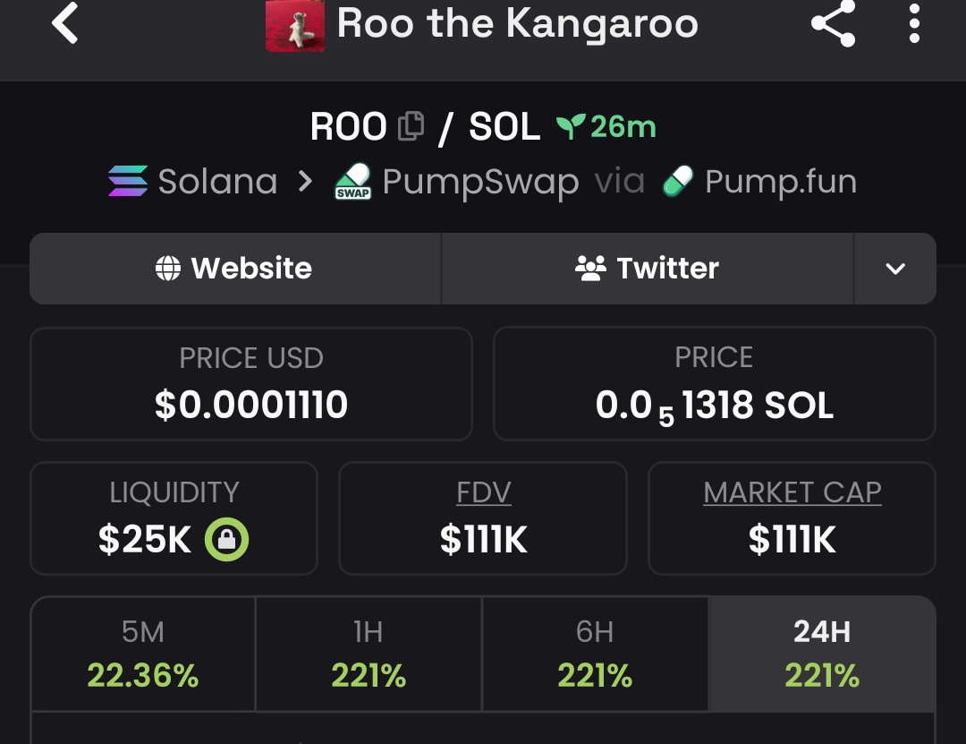 Raghavak0nSol's tweet image. 5x ✅✅✅✅✅✅✅✅✅✅✅✅✅ 

$ROO

MCAP: $111K

CA:
GJ6kzPJWiK7ZJuYCeBz2vVsjGFXnGV7ymhVLm3Swpump

#SOL
#ROO 
#ROOTHEKANGAROO