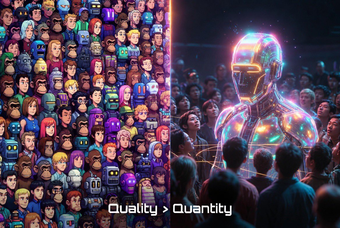 CBS2Inc's tweet image. Reminder for NFT creators:

You don’t need a 10k collection.

You need:
• a story
• a community
• real utility

Start small. Build real.
#NFTArt