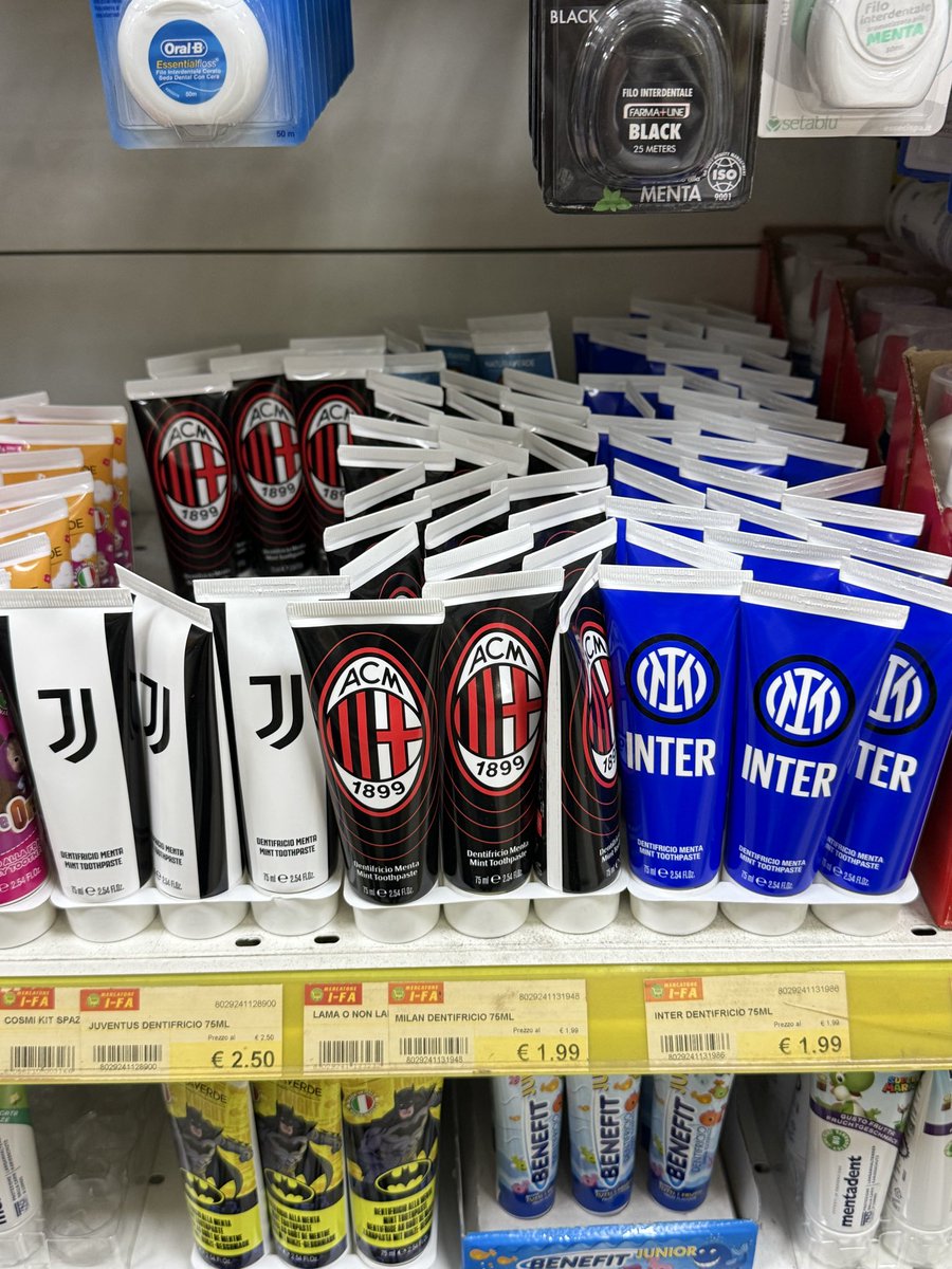 Vai al supermercato e capisci qual è la squadra preferita della tua zona perché è il dentifricio più venduto