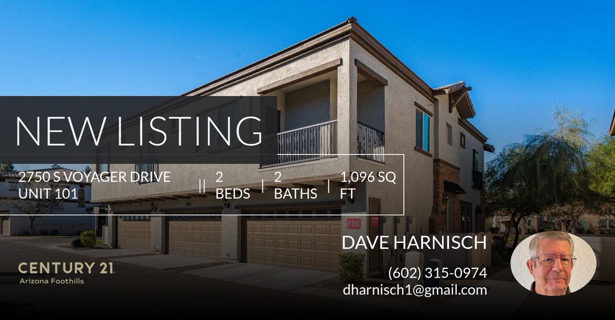 dharnisch's tweet photo. 📍 New Listing 📍 Take a look at this fantastic new property that just hit the market located at 2750 S Voyager Drive Unit 101 in Gilbert. Reach out here or at (602) 315-0974 for more information!

Listed by Randy Erwin

Dave Harni... https://t.co/bmHhkvEfv2 https://t.co/58pEPZzxeU