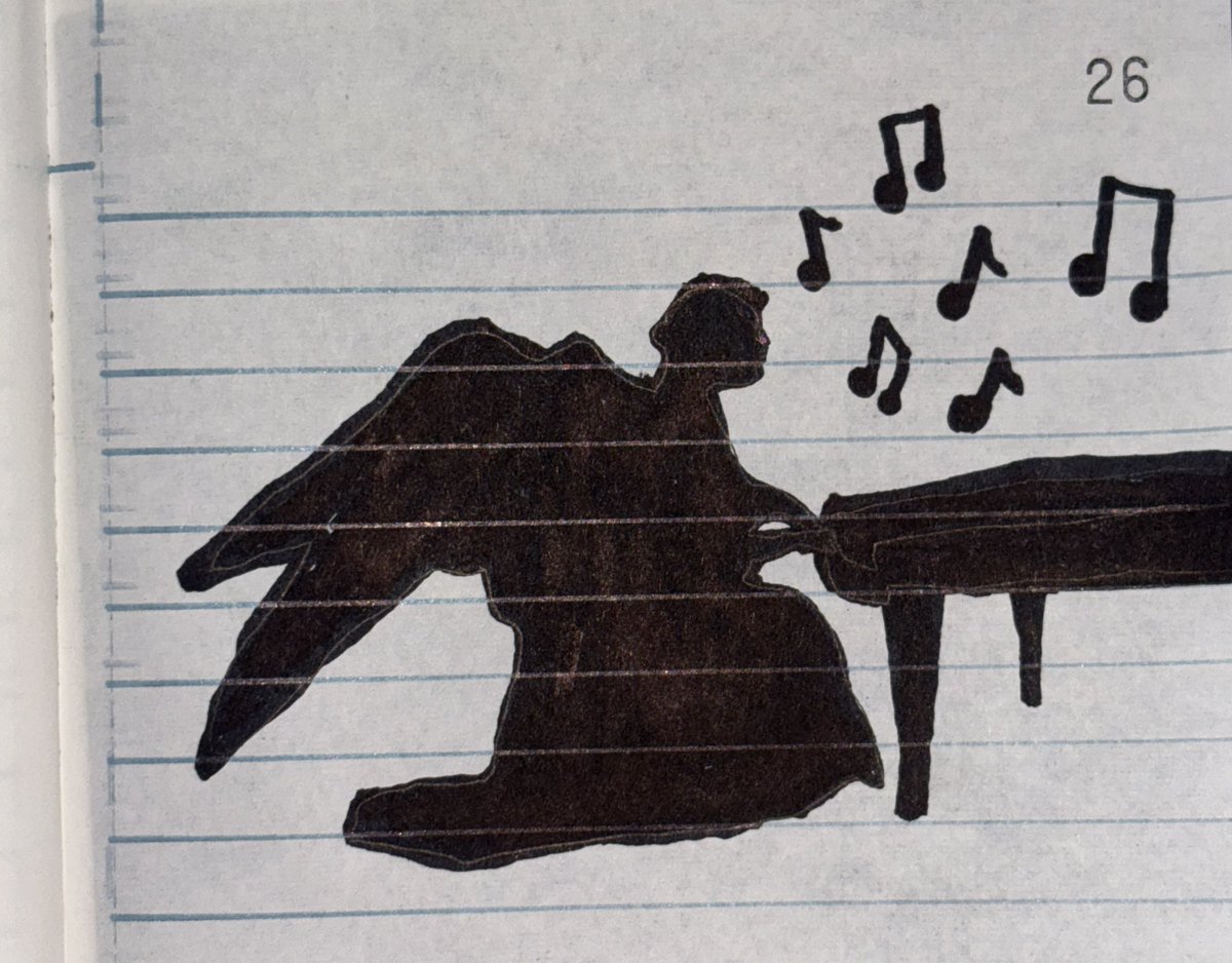 angel plays the piano