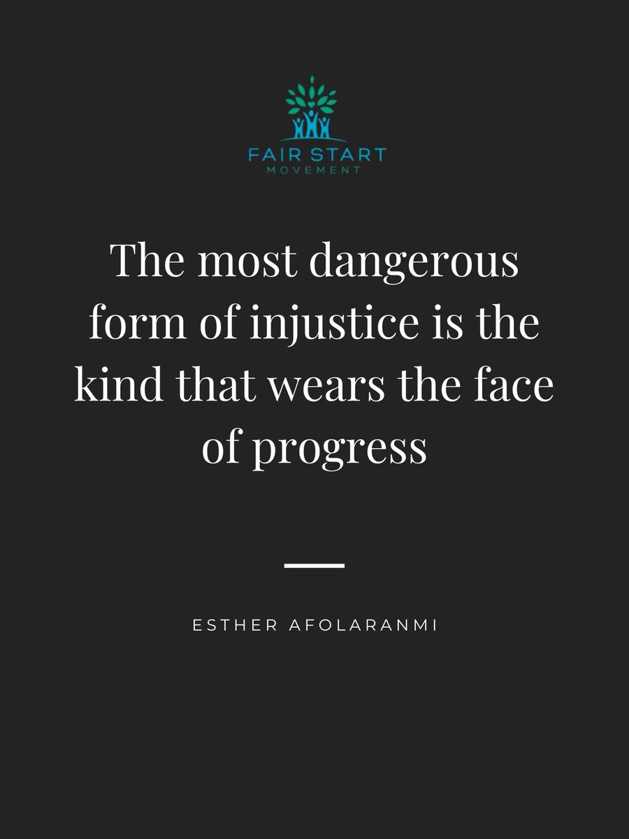 FairStartOrg's tweet image. The most dangerous injustice is not the kind that looks evil. It is the kind that looks like progress while the most vulnerable are still paying the price behind the scenes.

fairstartmovement.org

What does real progress look like to you? 

#FairStartMovement #TellTheTruth