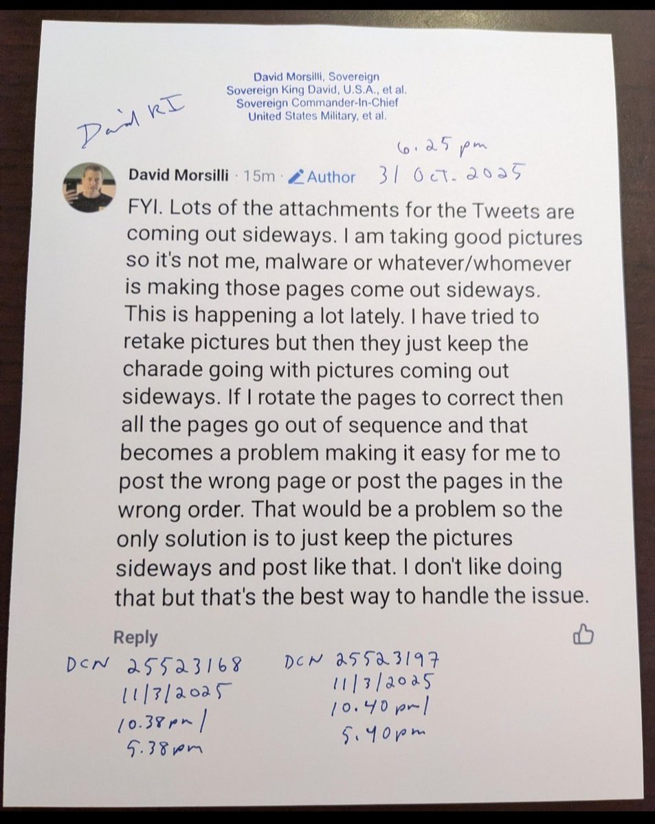 davidmorsilli's tweet image. @DARPA @USSpaceForce @NSAGov @DeptofWar @IRS_CI @ODNIgov @USAttorneys @USCBO @OIGUSPS  @StateDept @Interior @DNIGabbard @FBIDirectorKash @DAGToddBlanche @SecWar @RepLuna @usairforce @Teamsters @GEICO @Amica @MetLife @Aetna @SecWar @CENTCOM
RESEND memo 27 Apr 2025
TETDCN5-7/7