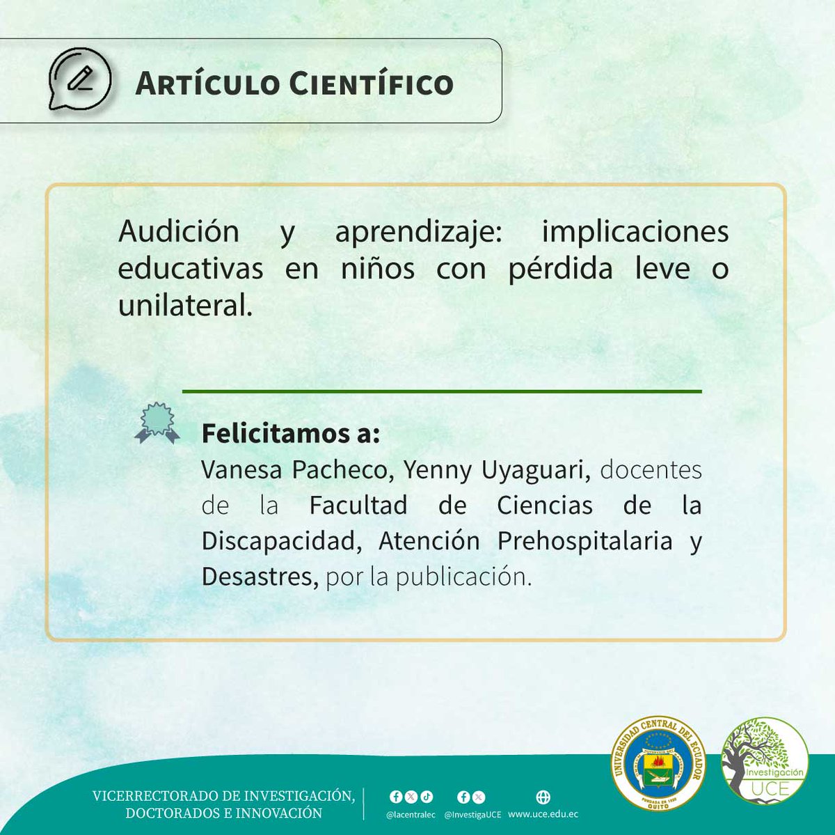 Investigación UCE tweet media