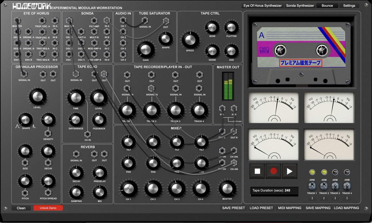 Giorgio Sancristoforoから新しい音楽ソフト HOMEWORKがリリース
BuchlaとARP2500からインスパイアされたモジュラータイプのドローンシンセ2種類と4トラックカセット風レコーダーを備えています。スタンドアロン･ソフト、MAC OS Mプロセッサ対応 (Winは近日リリース) €25
giorgiosancristoforo.net
